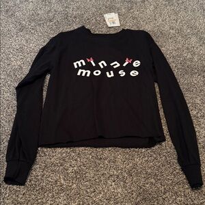 NWT Minnie Mouse Long Sleeve Crop Top Disney T-Shirt Top Tee